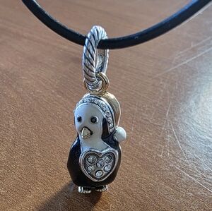 Brighton Black and Silver Penguin Pendant